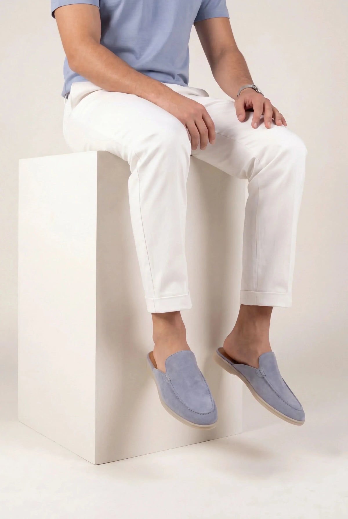 Blue Suede Mocasines AURELIA STORE