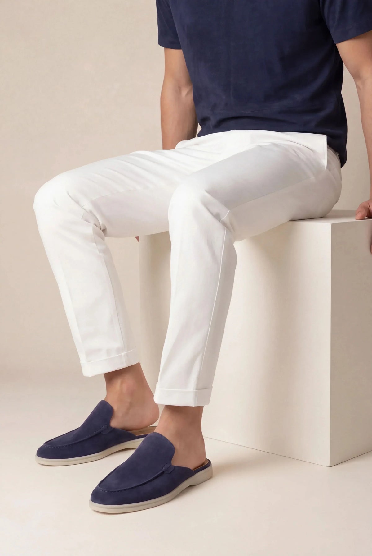 Navy Suède Mocasines AURELIA STONE