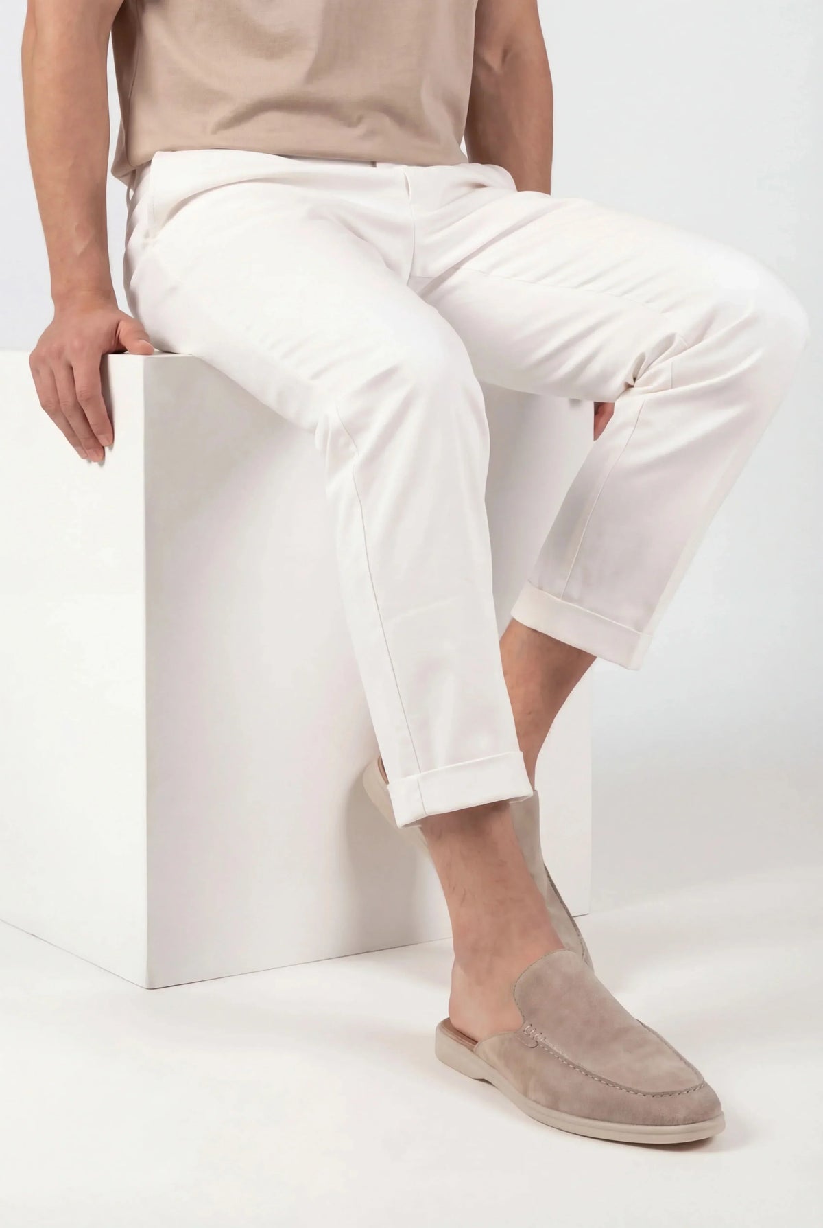Beige Suède Mocasines AURELIA STORE