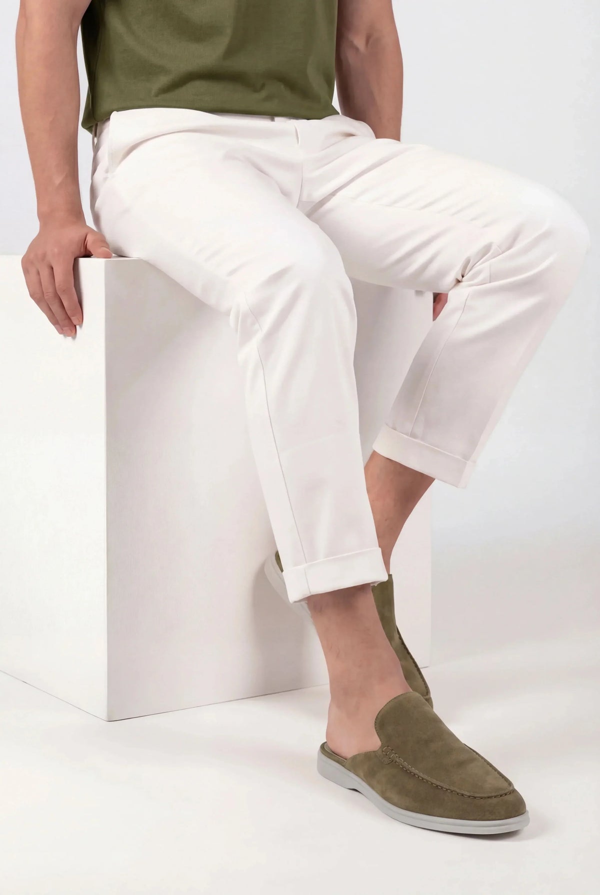 Olive Suède Mocasines AURELIA STORE